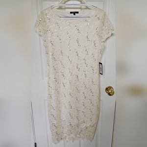 Onyx Nite size 10 Ivory/off-white midi dress